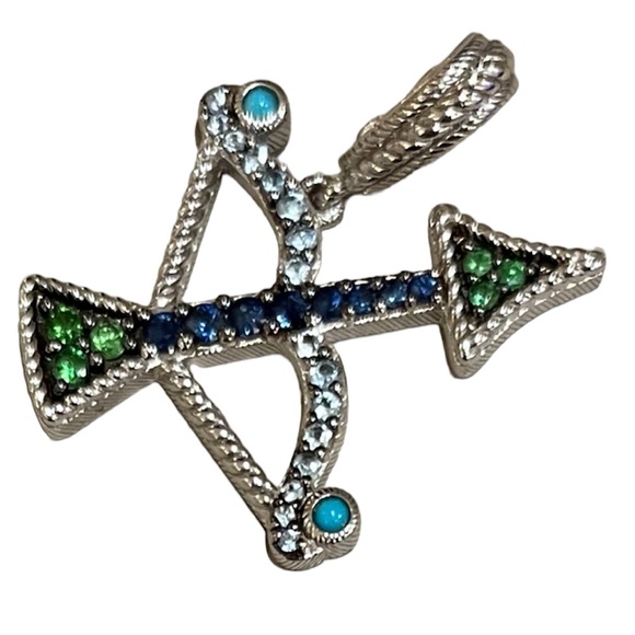 Judith Ripka Sagittarius ♐️ Enhancer - Sterling Silver Turquoise Multi Gemstone - Picture 1 of 7